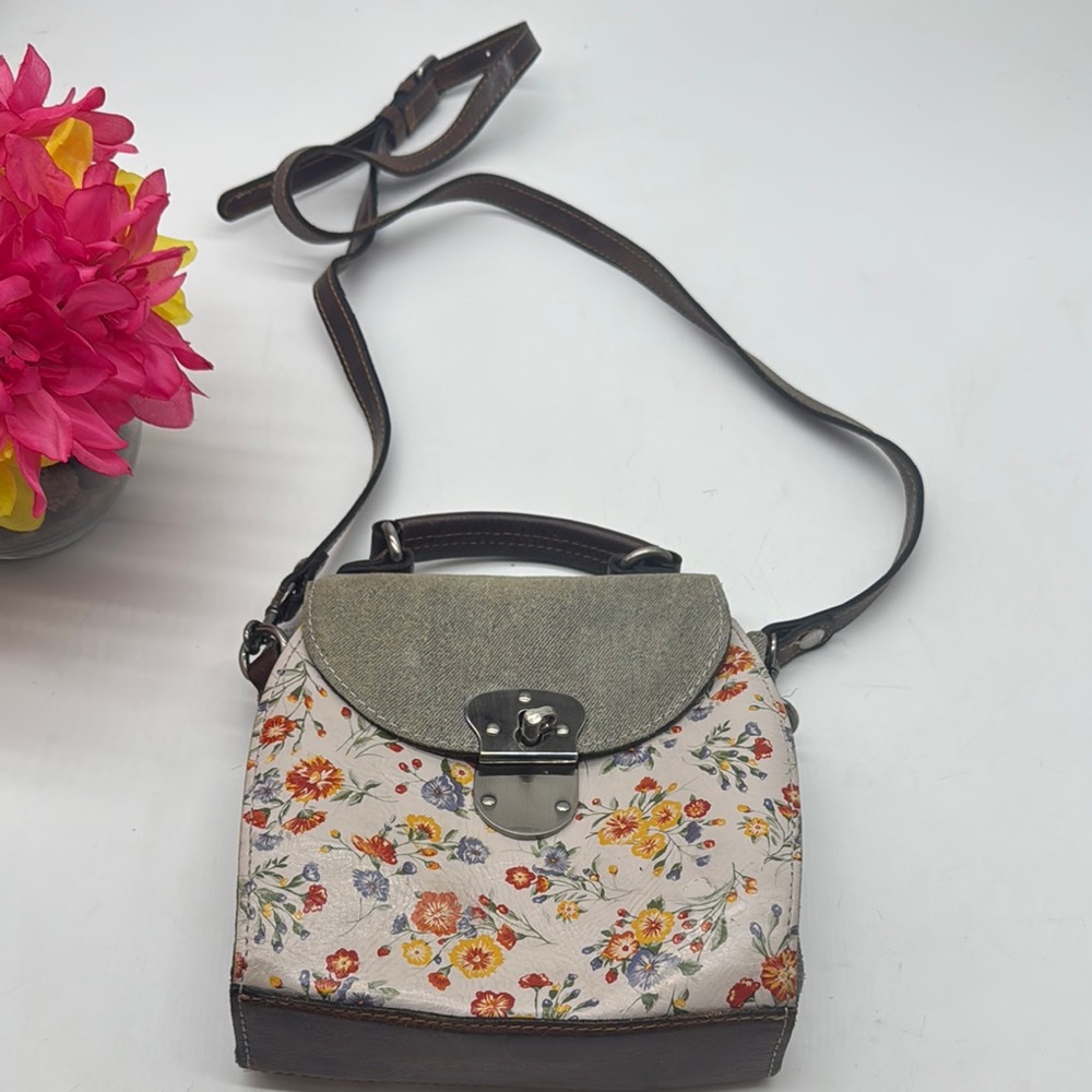 Patricia Nash Floral Jean Small Crossbody Bag